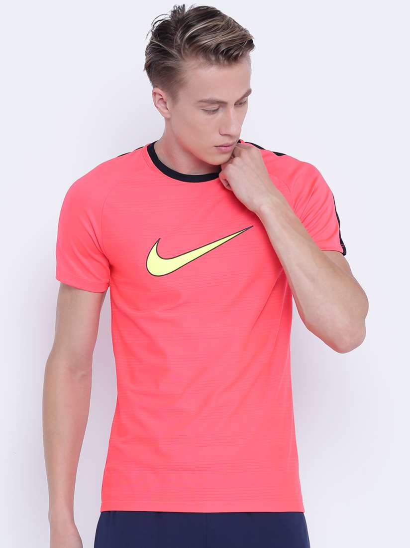 Buy Nike Men Coral Pink Printed AS M NK DRY ACDMY TOP SS GX2 Slim Fit Football T shirt Tshirts for Men 4368576 Myntra