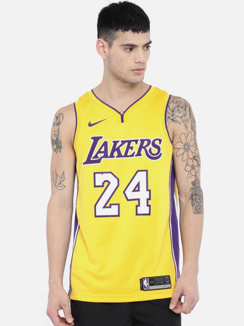 Buy Nike Men Yellow LA Lakers M NK SWGMN JSY HOME KOBE Jersey T shirt Tshirts for Men 4368630 Myntra