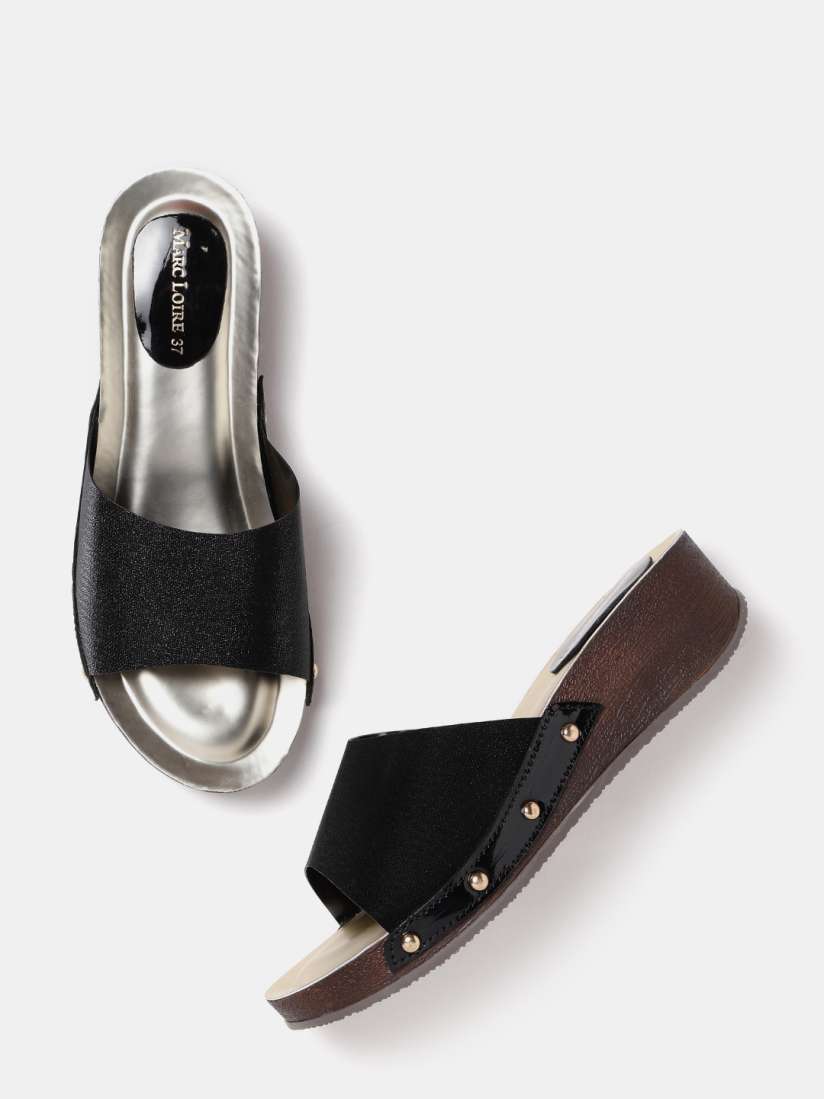 Buy Marc Loire Women Black Solid Sandals Heels for Women 4368694 Myntra