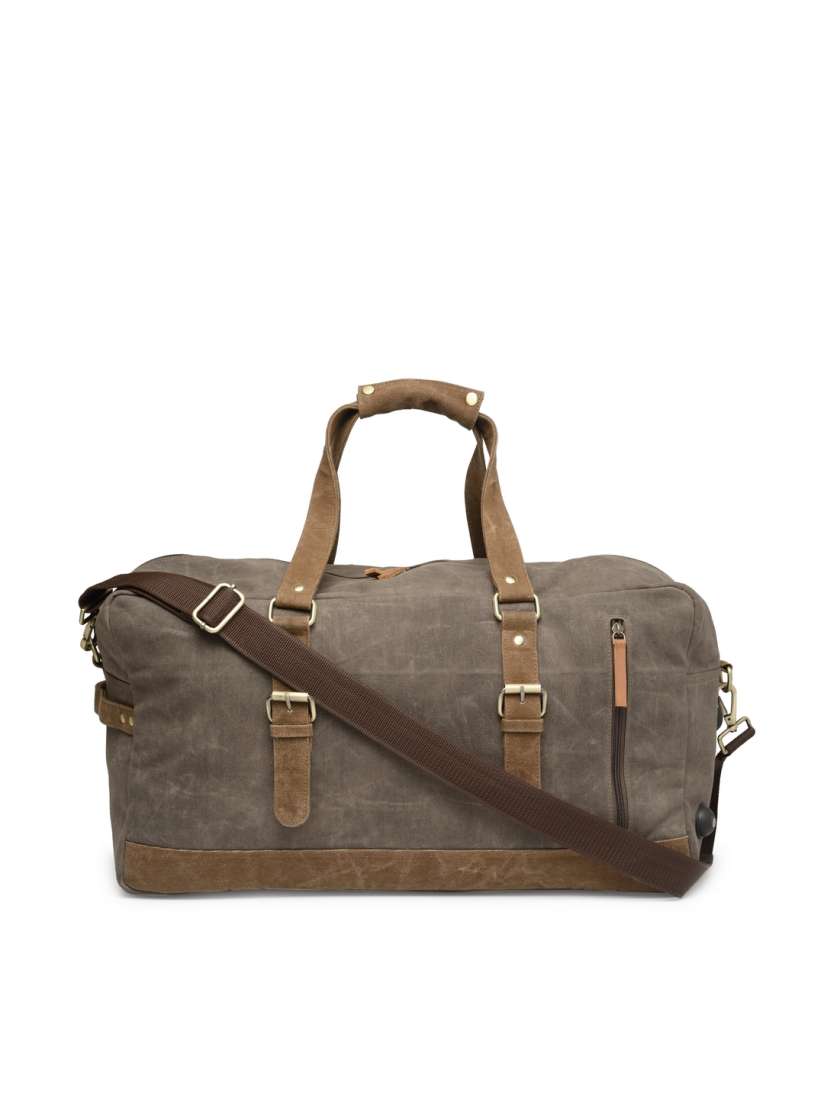 Buy The House Of Tara Taupe And Brown Solid Duffle Bag Duffel Bag for Unisex 4371620 Myntra