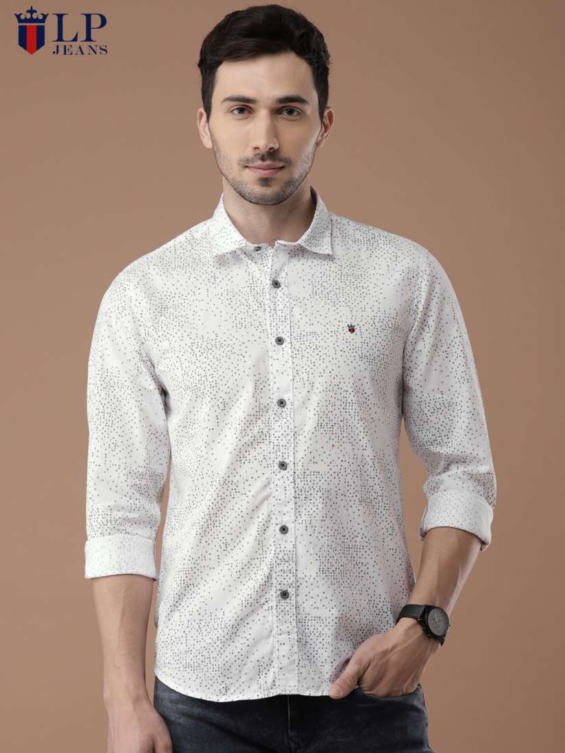 Buy Louis Philippe Jeans Men White Super Slim Fit Printed Casual Shirt Shirts for Men 4372338 Myntra