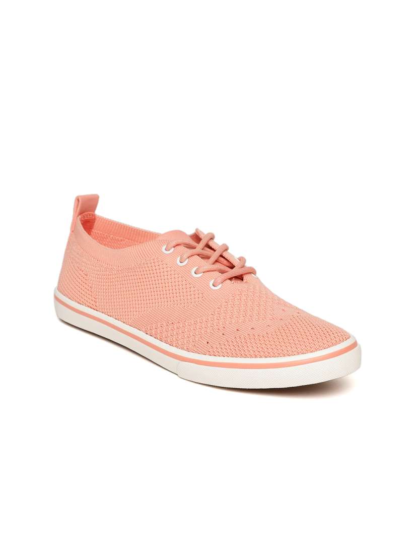 Buy United Colors of Benetton Women Peach Coloured Sneakers Casual Shoes for Women 4375976 Myntra