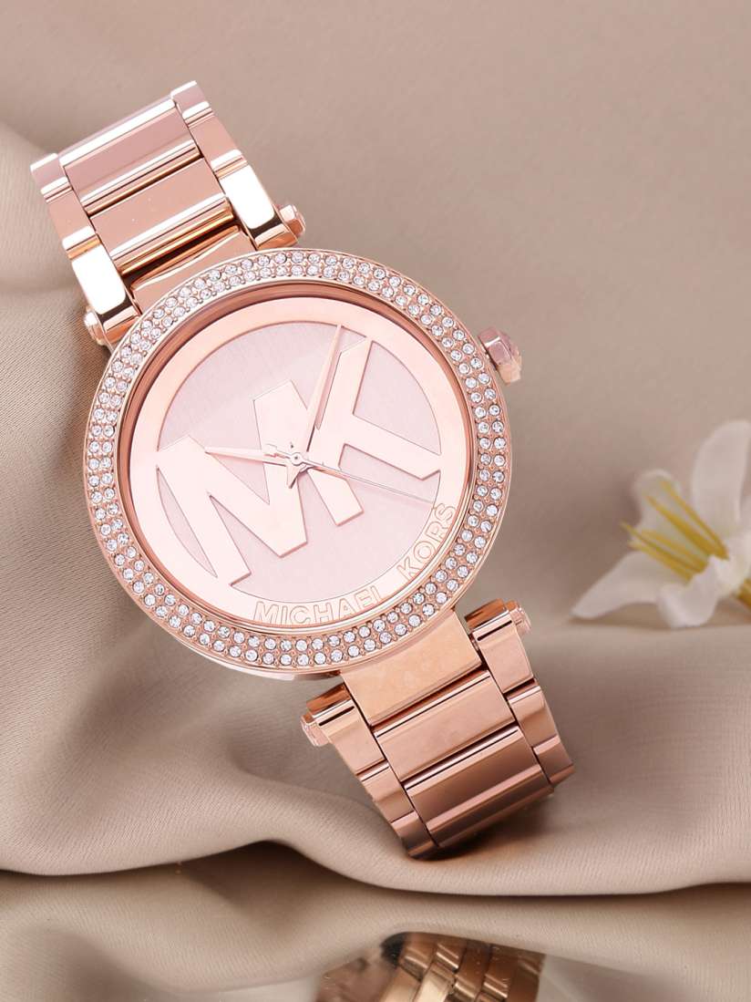 Michael kors watch rose gold blue face discount