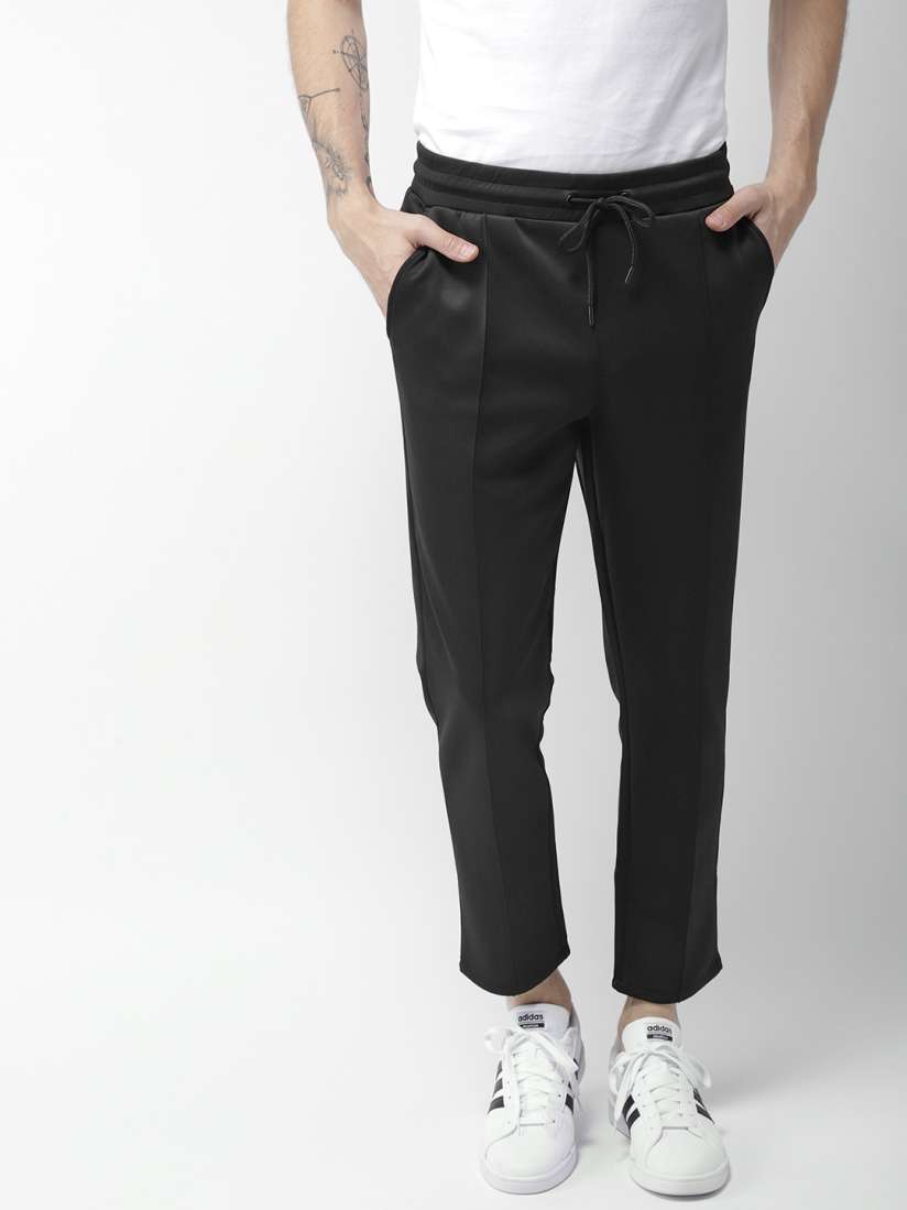 Buy FOREVER 21 Men Black Solid Track Pants Track Pants for Men 4377428 Myntra