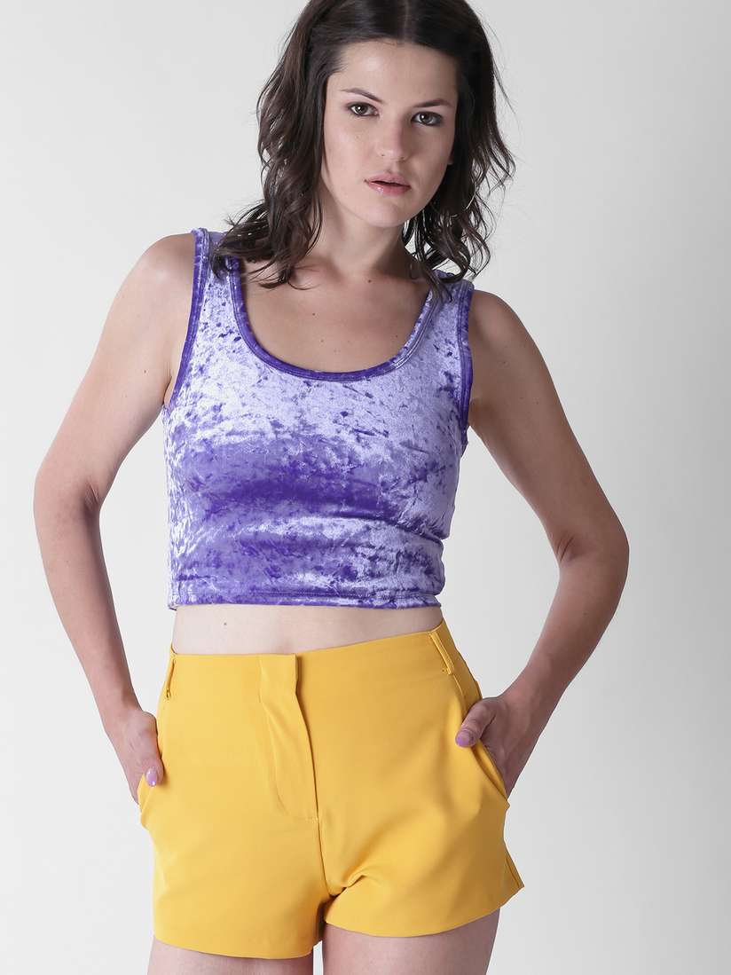 Ladies Tops Forever 21 Purple Crop Top Buy FOREVER 21 Women Purple