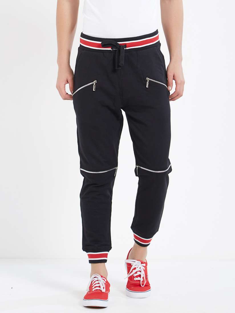 Buy Deezeno Black Striped joggers Track Pants for Men 4378906 Myntra
