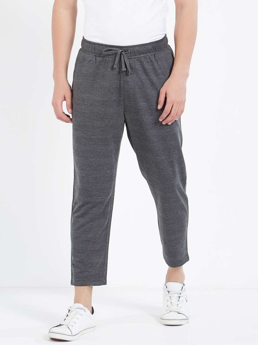 Buy Deezeno Grey Solid Cropped Track Pants Track Pants for Men 4378909 Myntra