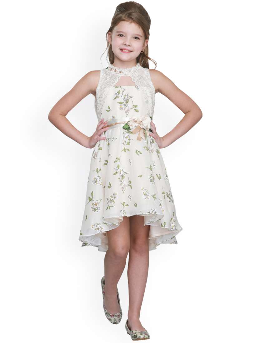 Buy CUTECUMBER Girls Off White Printed Fit and Flare Dress Dresses for Girls 4424192 Myntra