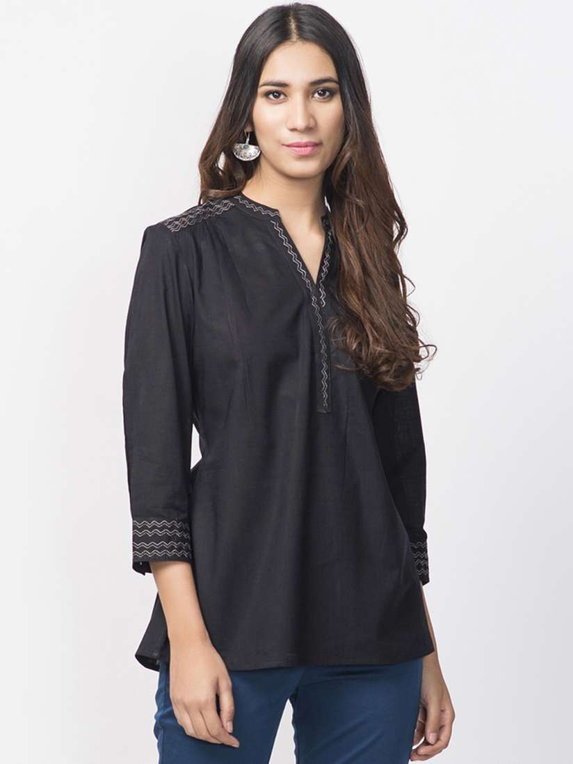 Buy Fabindia Black Solid Kurti Kurtis for Women 4425332 Myntra