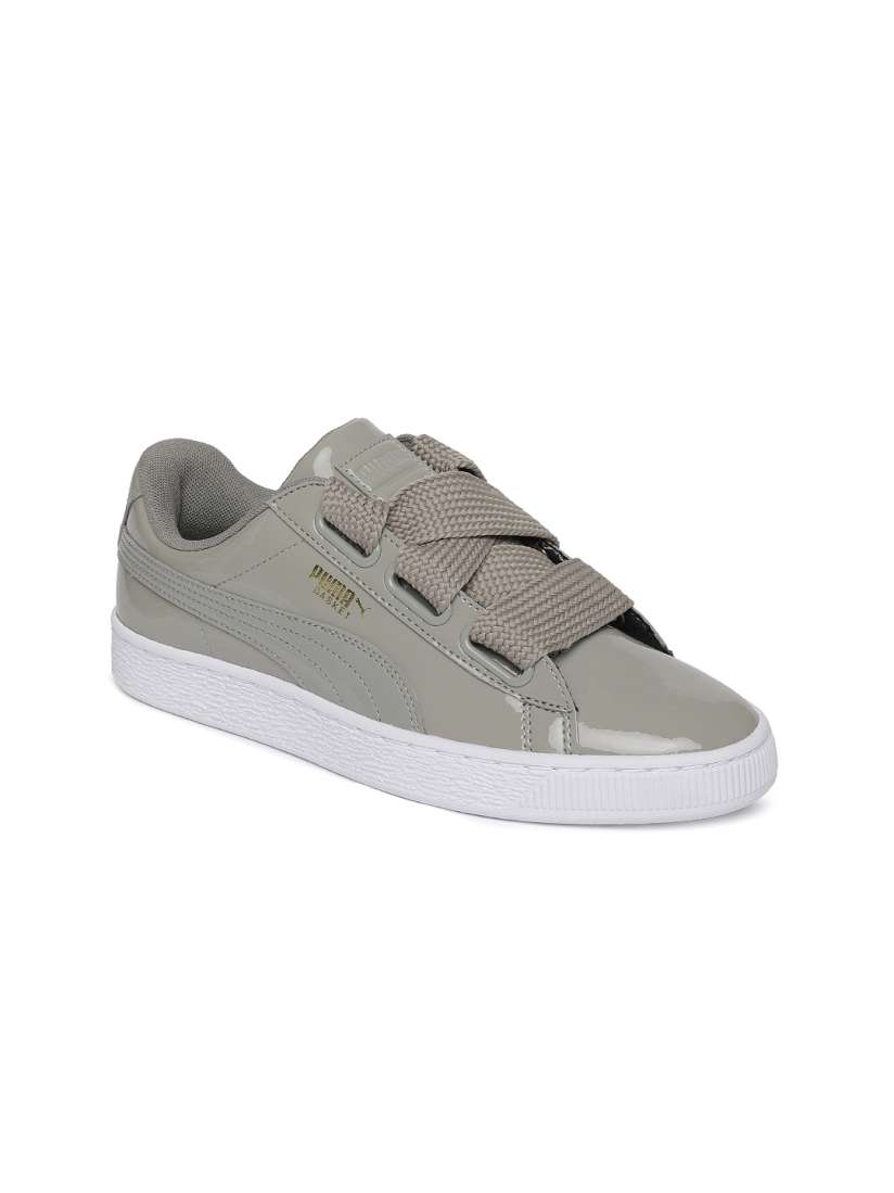 Buy Puma Women Grey Basket Heart Patent Sneakers Casual Shoes for Women 4426020 Myntra