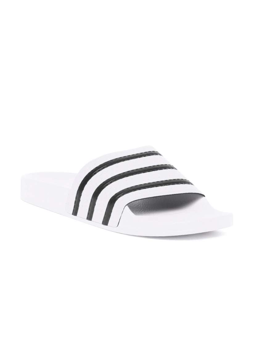 Buy ADIDAS Originals Men White Black ADILETTE Striped Sliders Flip Flops for Men 4439033 Myntra