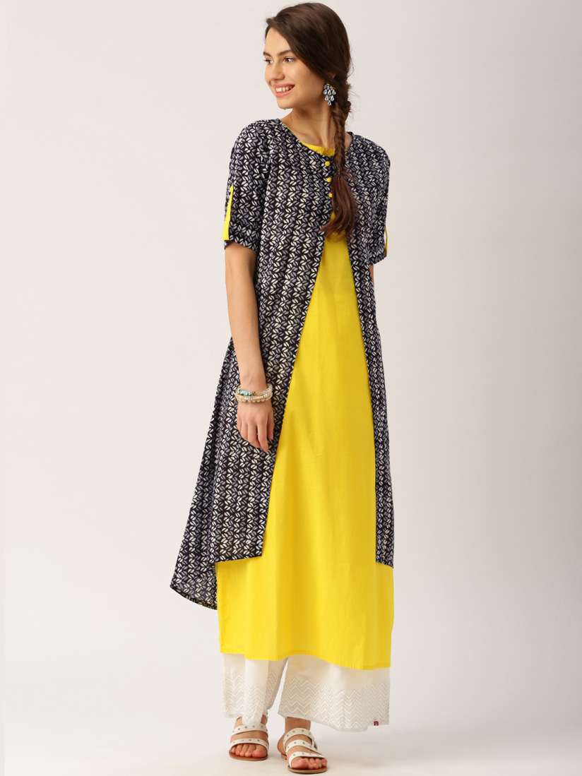 Jacket kurtis on myntra best sale