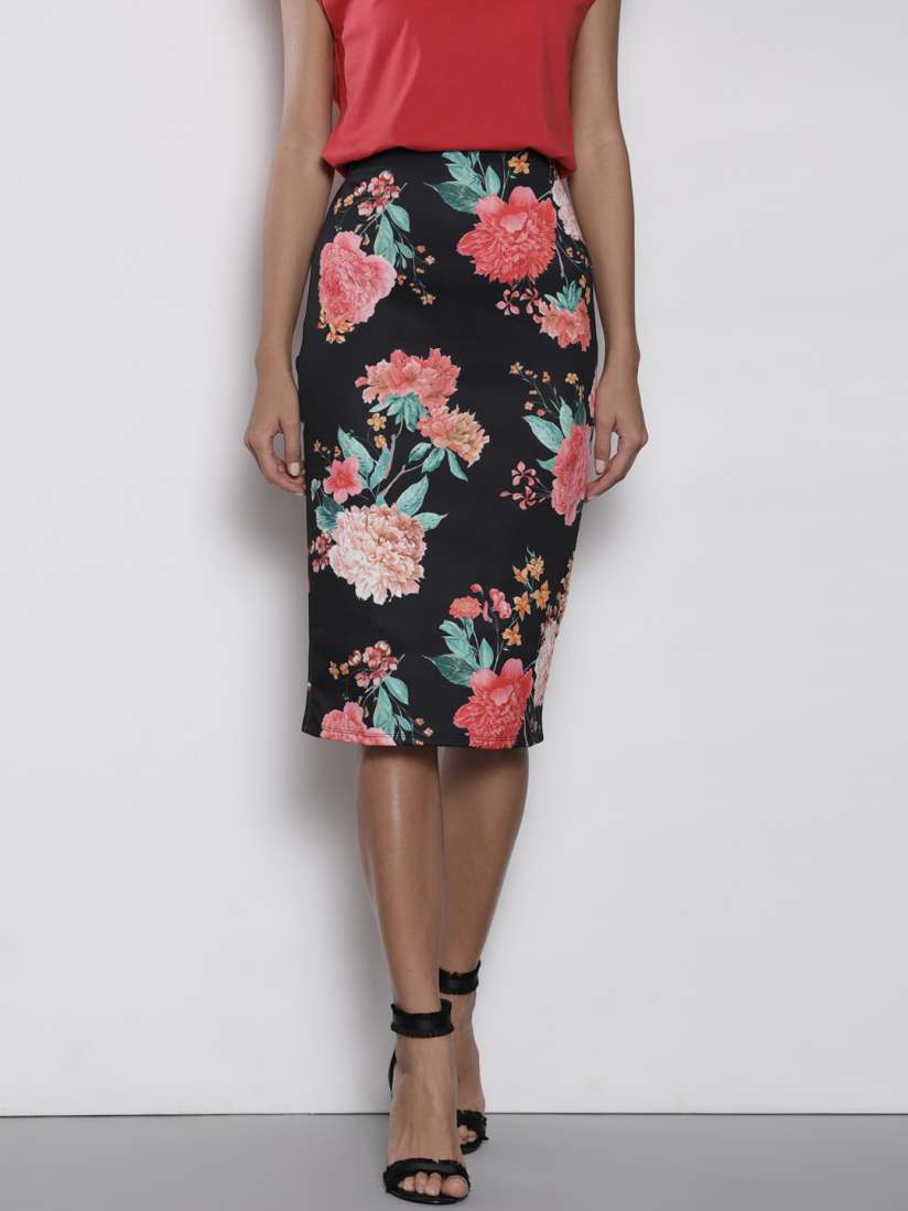 Buy DOROTHY PERKINS Black Printed Pencil Skirt Skirts for Women 4447652 Myntra