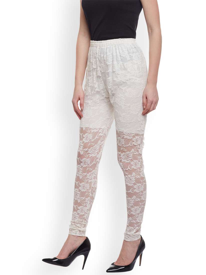 Buy Castle Women Off White Shimmer Legging Leggings for Women 4448259 Myntra