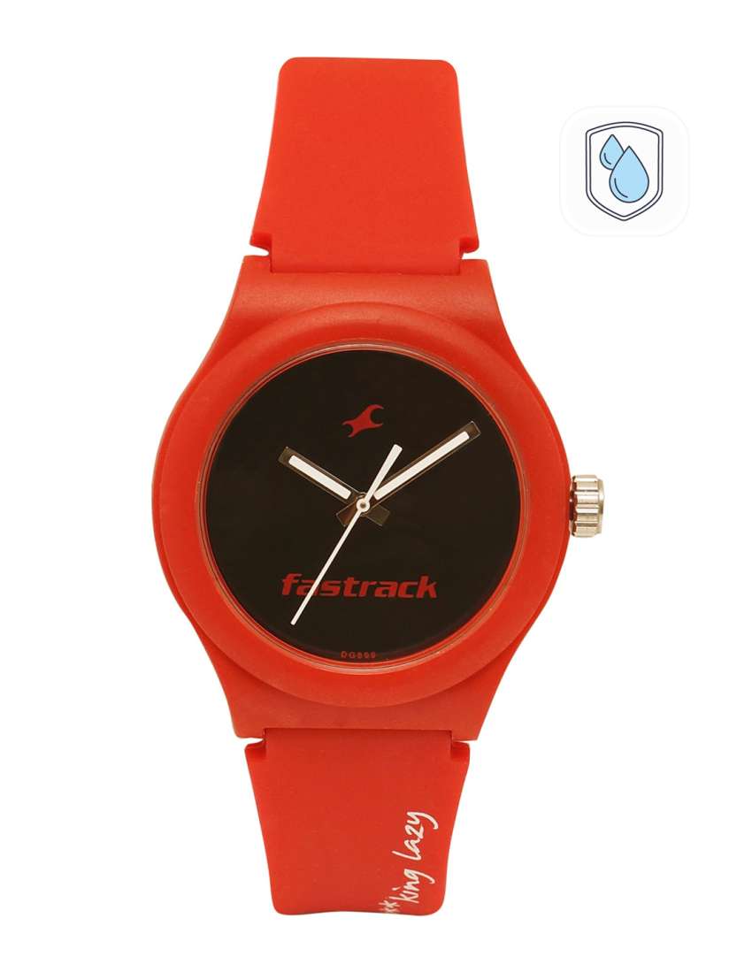 Fastrack red and black watch new arrivals