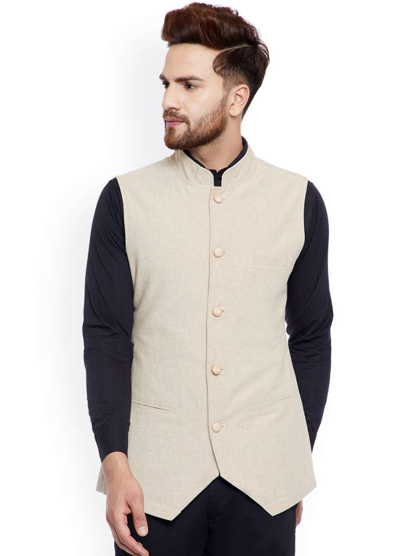 Hypernation solid men's waistcoat clearance