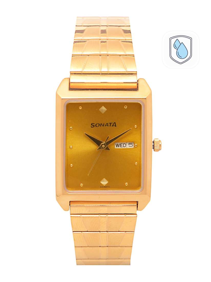 Buy Sonata Men Gold Toned Analogue Watch NK7007YM05 Watches for Men 4451799 Myntra