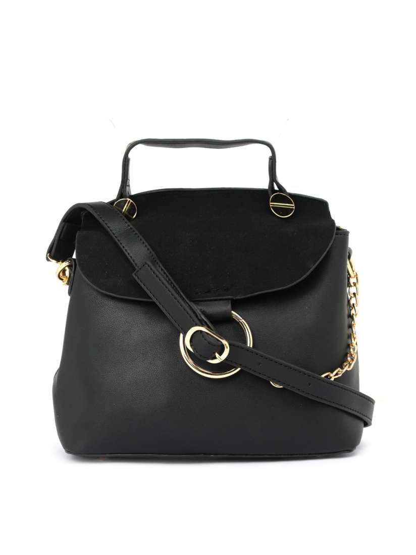 Buy Satchel Bags Black Solid Sling Bag Handbags for Women 4452695 Myntra