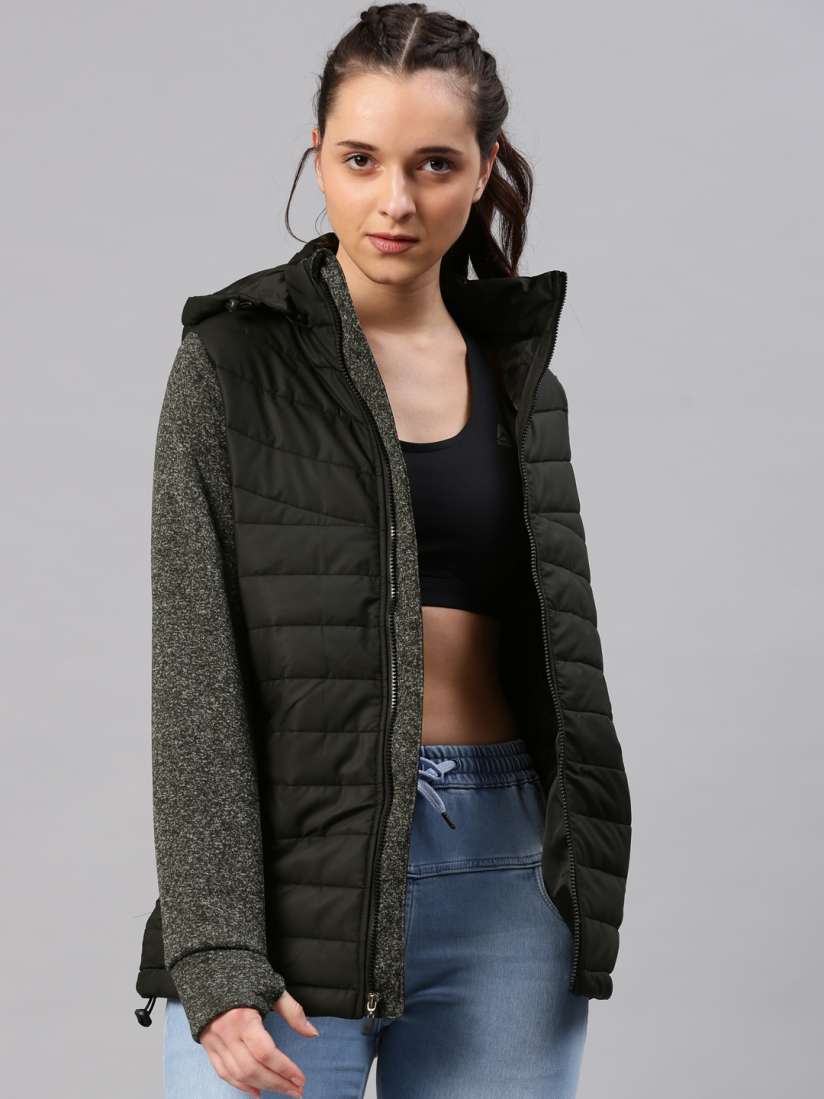 Buy HRX by Hrithik Roshan Women Black Solid Padded Jacket Jackets for Women 4453355 Myntra