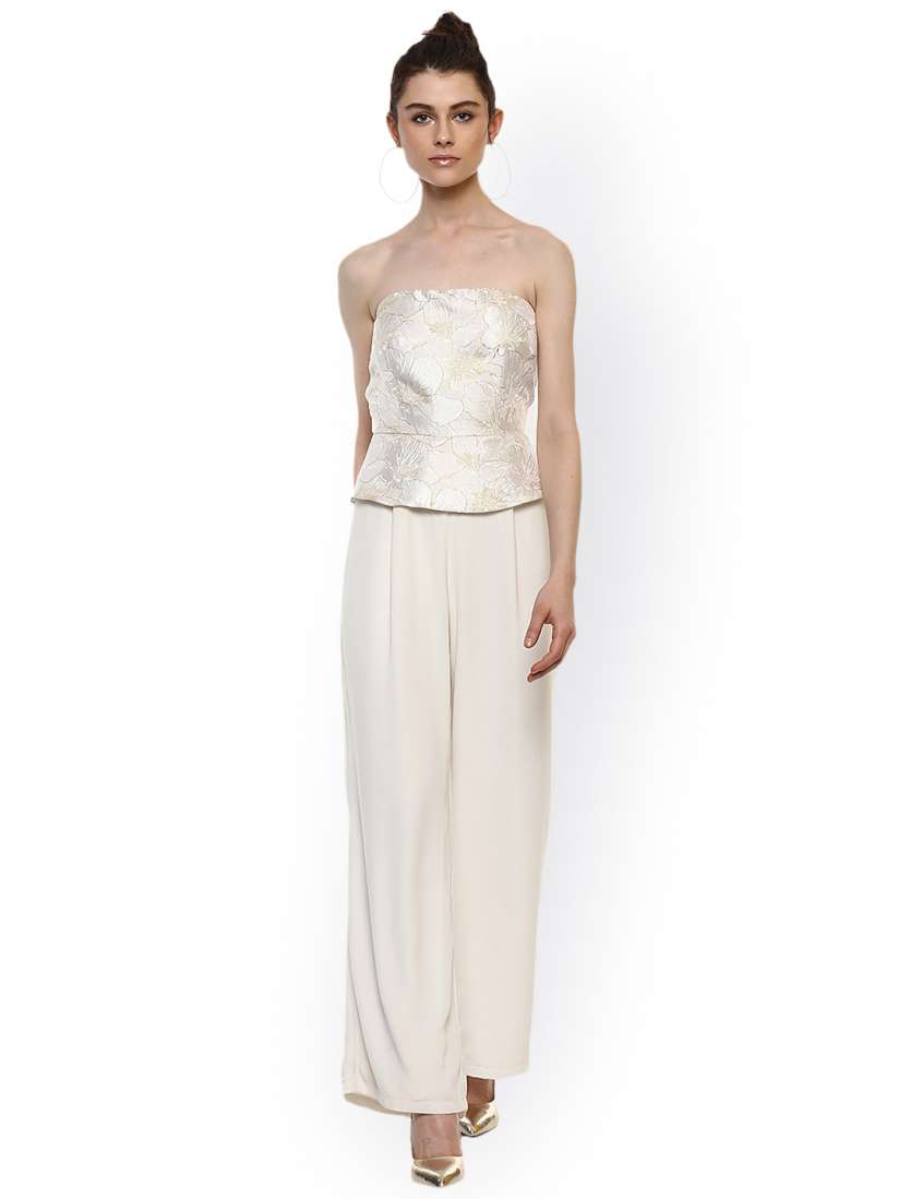 Buy Kazo Off White Printed Basic Jumpsuit Jumpsuit for Women 4453727 Myntra