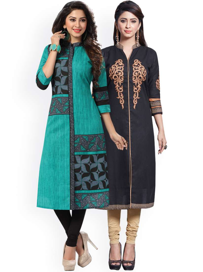 Buy Ishin Green Black Pure Cotton Unstitched Dress Material Dress Material for Women 4455053 Myntra