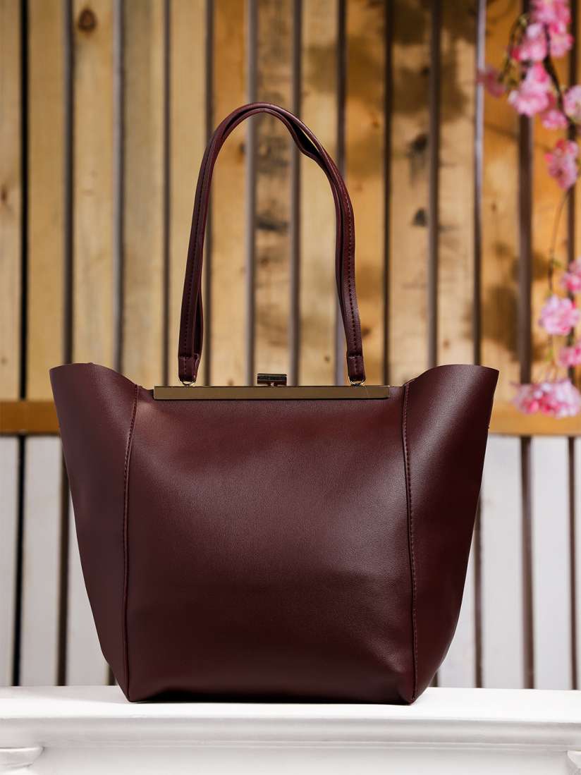 Buy DressBerry Burgundy Solid Shoulder Bag Handbags for Women 4606138 Myntra