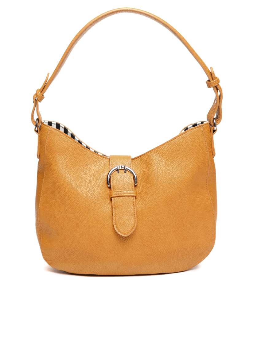 Buy Mast Harbour Mustard Yellow Solid Hobo Bag Handbags for Women 4606291 Myntra