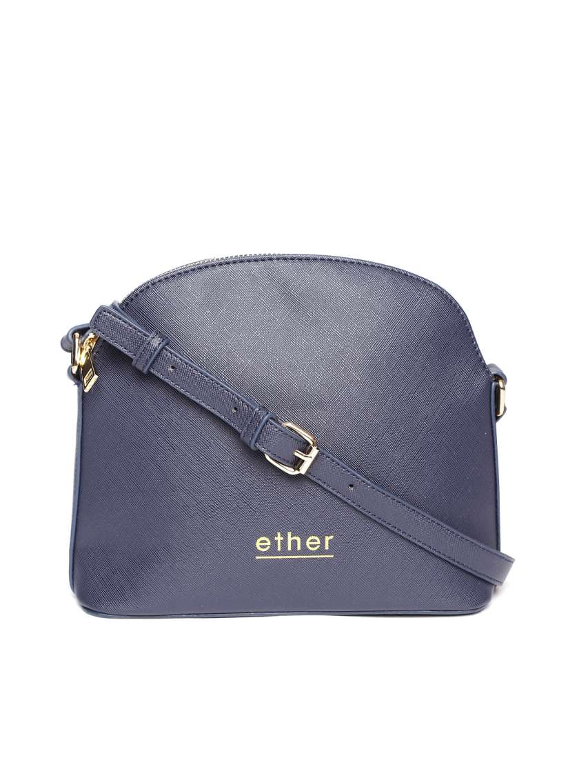 Buy Ether Navy Blue Solid Sling Bag Handbags for Women 4606300 Myntra