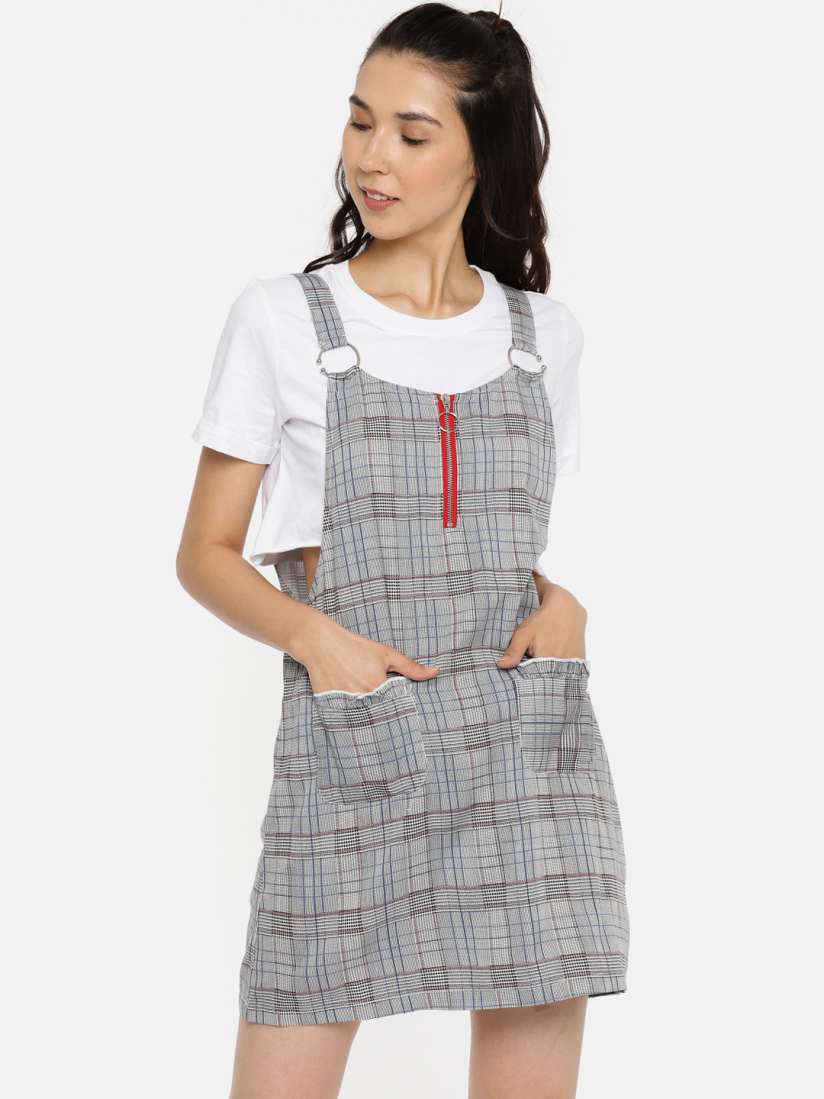 Grey pinafore dress ladies clearance