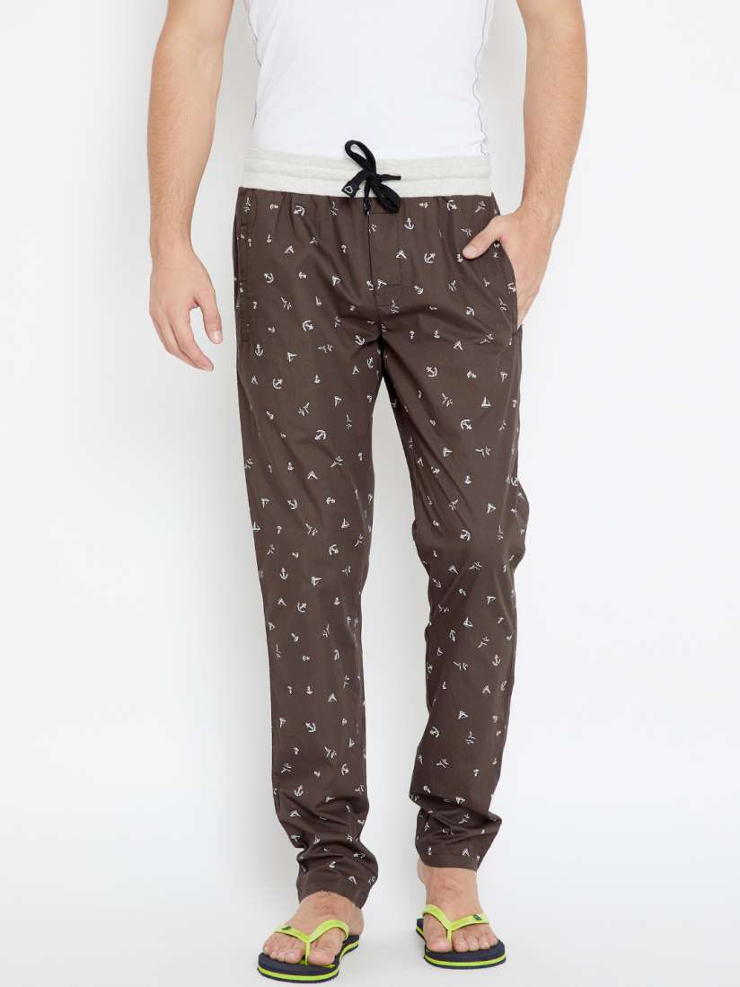 Buy Sweet Dreams Men Brown Printed Pyjamas MP 150818COM Lounge Pants for Men 4608243 Myntra