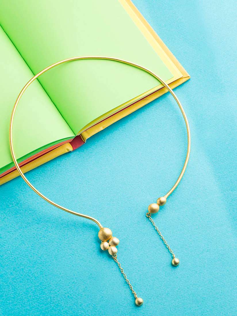 Studio Voylla Necklace Silver Brass Long Necklace Set