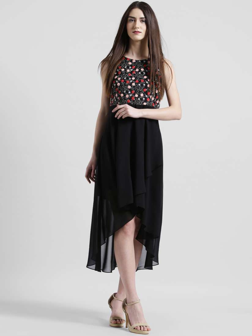 Buy Zink London Women Black Solid Fit and Flare Dress Dresses for Women 4609288 Myntra