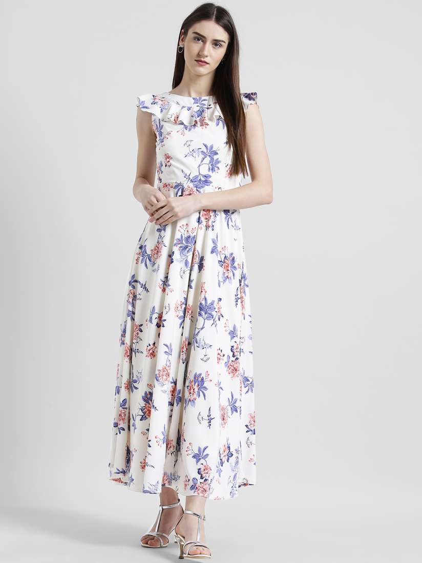 Buy Zink London Women White Printed Maxi Dress Dresses for Women 4609289 Myntra
