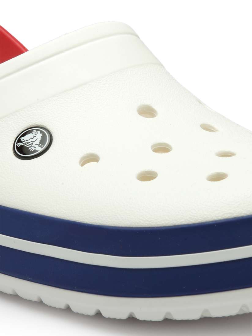 Crocs white blue jean cheap