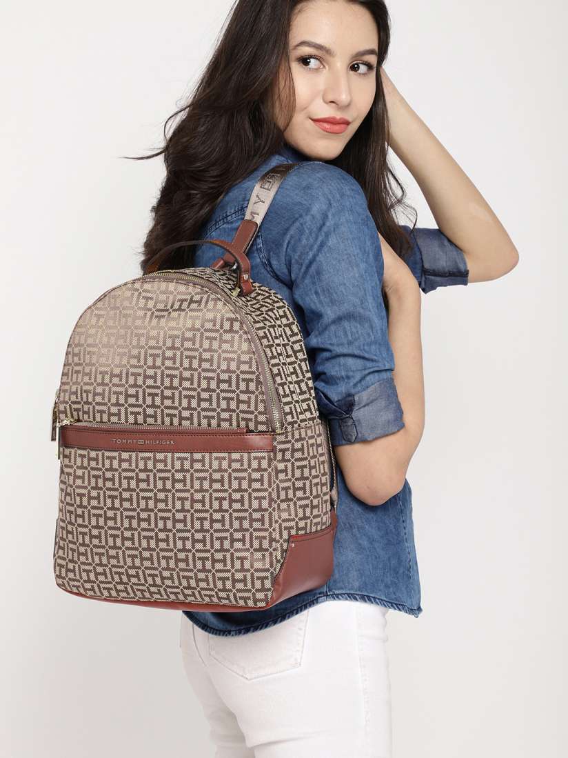 Buy Tommy Hilfiger Women Brown Brand Logo Backpack Backpacks for Women 4630053 Myntra