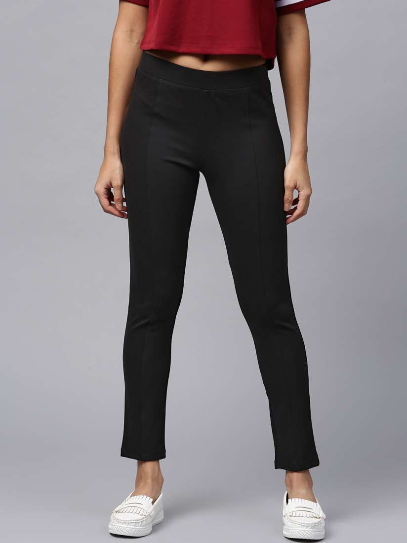 Buy Shree Black Treggings Jeggings for Women 4703029 Myntra
