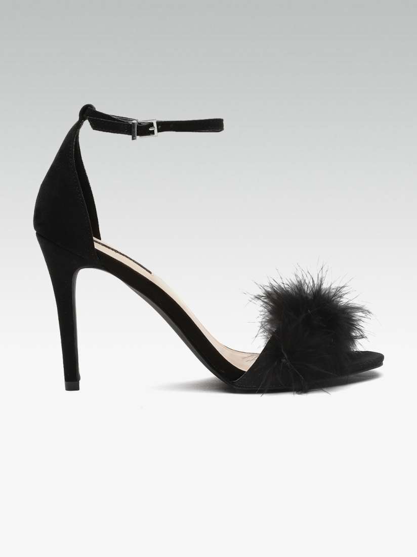 Buy DOROTHY PERKINS Women Black Faux Fur Stilettos Heels for Women 4709244 Myntra