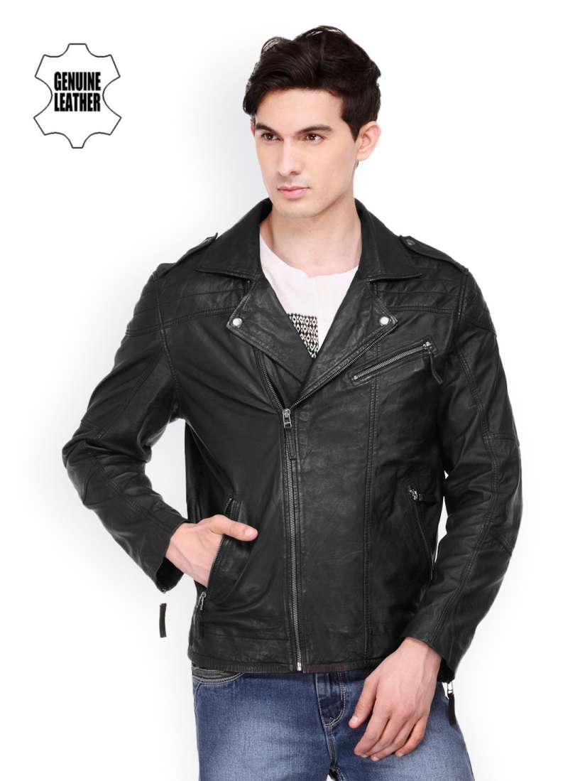 Buy Teakwood Leathers Men Black Jacket Jackets for Men 486971 Myntra