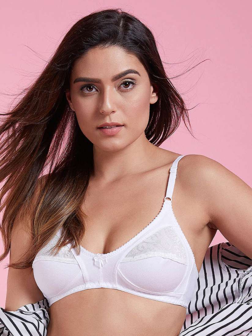Buy Clovia Cotton Rich Full Cup Lacy Bra White Bra for Women 4882530 Myntra