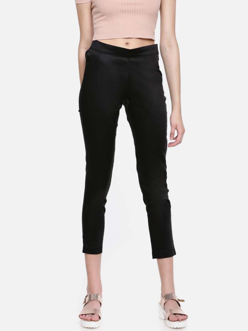 Black pencil trousers top