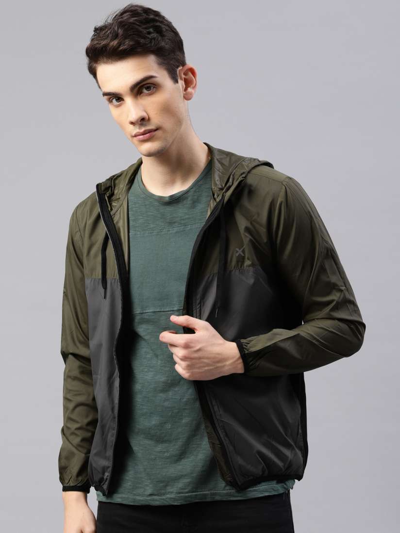 Hrx olive green jacket top