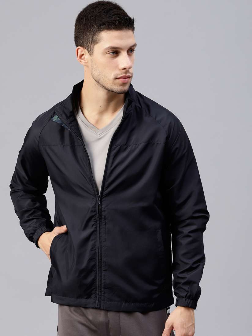 Buy HRX by Hrithik Roshan Men Navy Blue Solid Track Jacket Jackets for Men 4923926 Myntra