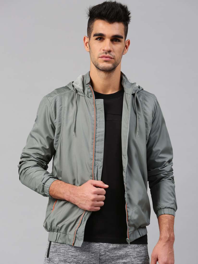 Buy HRX Active by Hrithik Roshan Men Grey Light Hooded Running Jacket Jackets for Men 4923932 Myntra