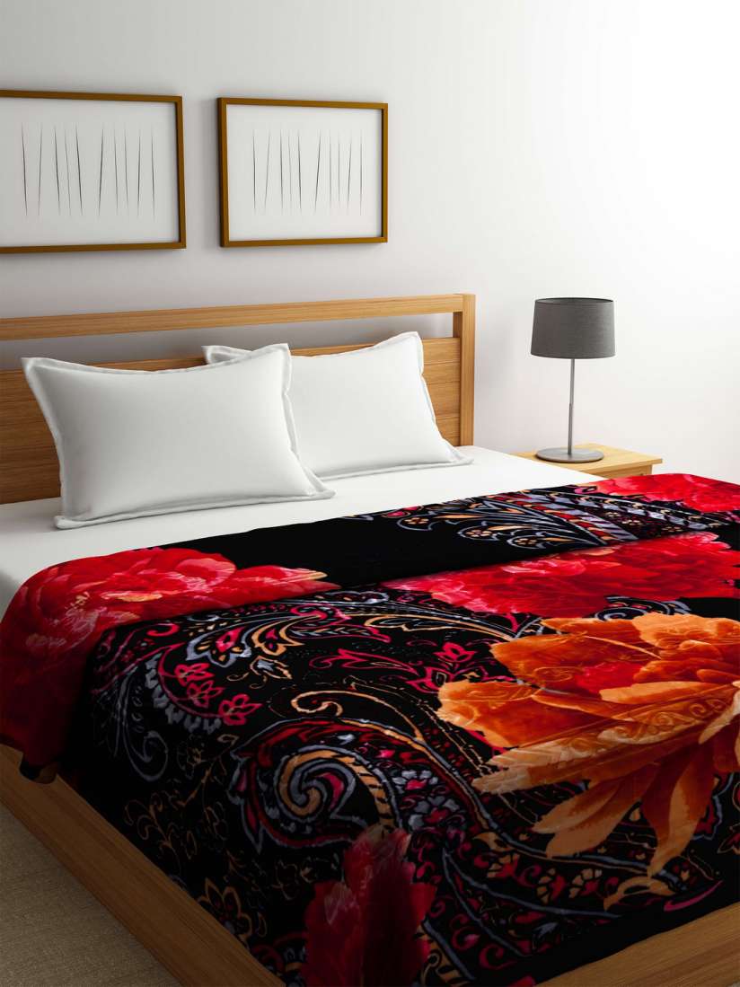 Buy Raymond Home Black Red Printed Heavy Winter 600 GSM Double Bed Blanket Blankets Quilts And Dohars for Unisex 5124369 Myntra