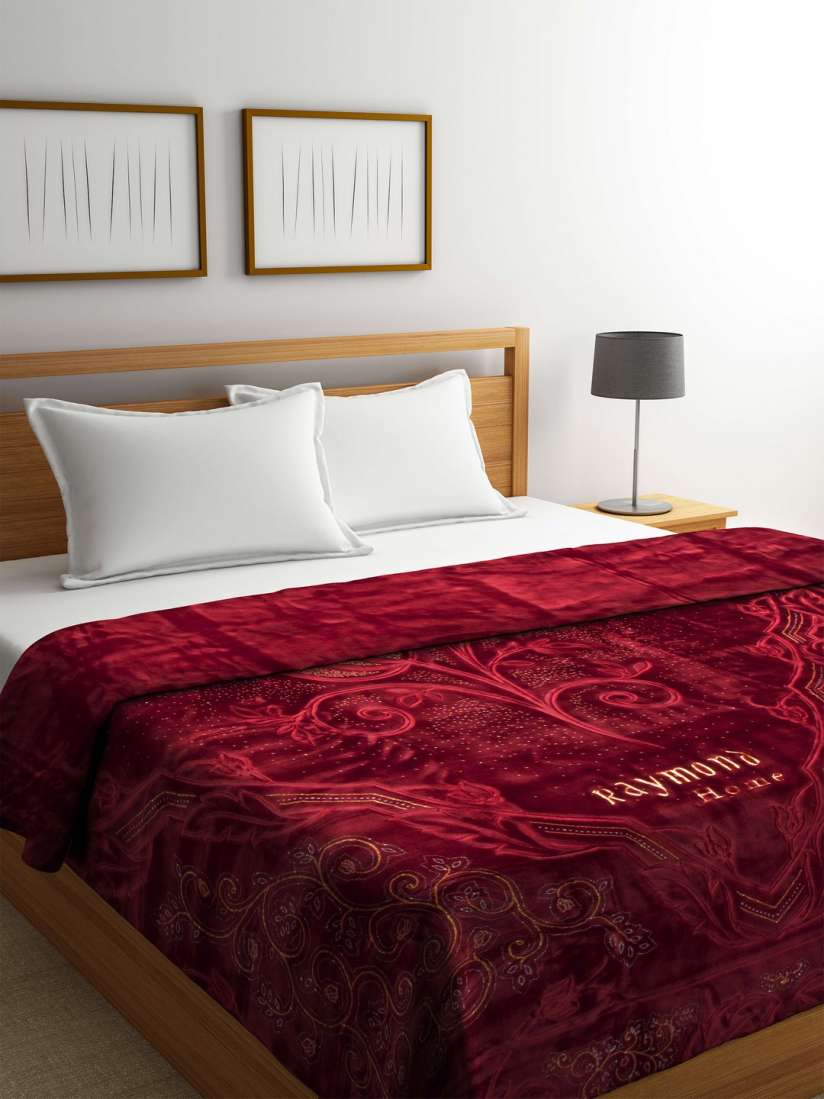 Buy Raymond Home Red Floral Heavy Winter 600 GSM Double Bed Blanket Blankets Quilts And Dohars for Unisex 5124518 Myntra