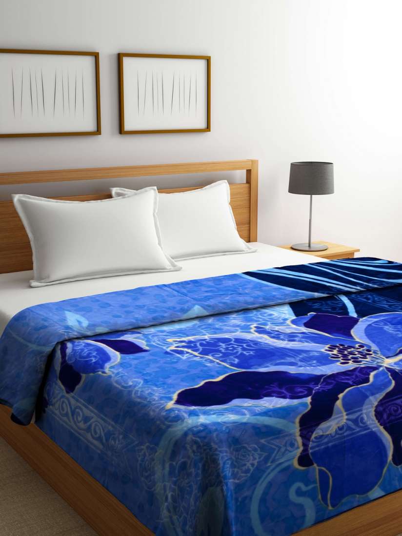 Buy Raymond Home Blue Floral Heavy Winter 600 GSM Double Bed Blanket Blankets Quilts And Dohars for Unisex 5124544 Myntra