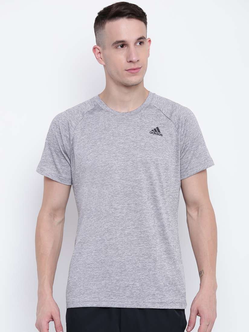 Buy ADIDAS Men Grey Melange D2M Heathered Training T shirt Tshirts for Men 5126096 Myntra