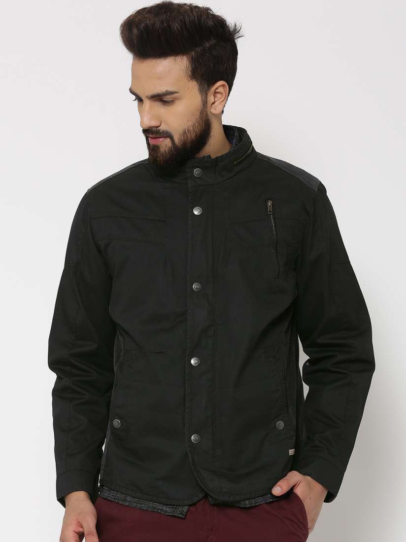 Black jacket myntra shop