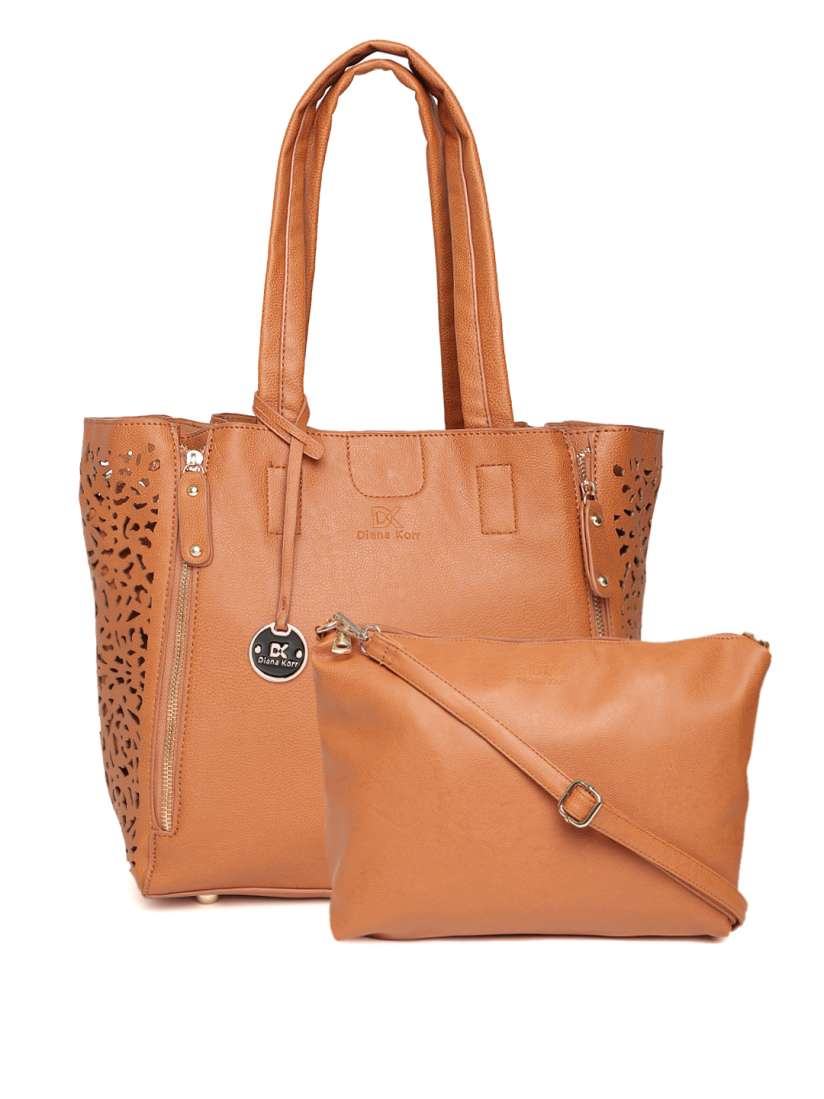 Buy Diana Korr Tan Brown Solid Shoulder Bag with Sling Bag Handbags for Women 5356784 Myntra