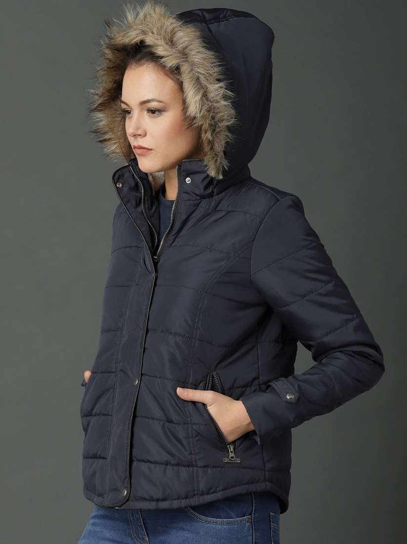 Buy Roadster Women Navy Blue Solid Parka Jacket Jackets for Women 5392166 Myntra